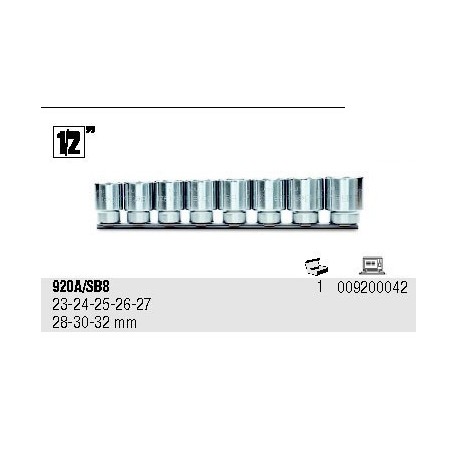 Zestaw - Nasadki sześciokątne 1/2" 8szt 920A/SB8