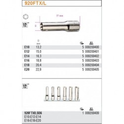 Zestaw -Nasadki profil Torx® wewnętrzny, długie 1/2" 6szt. 920FTX/LSB6